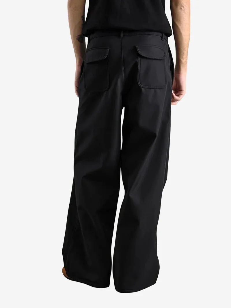 Giesto Black GIESTO Baggy Fit Wide Leg Pants with Pocket for Men | Best Price UAE